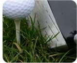A golf ball on a tee